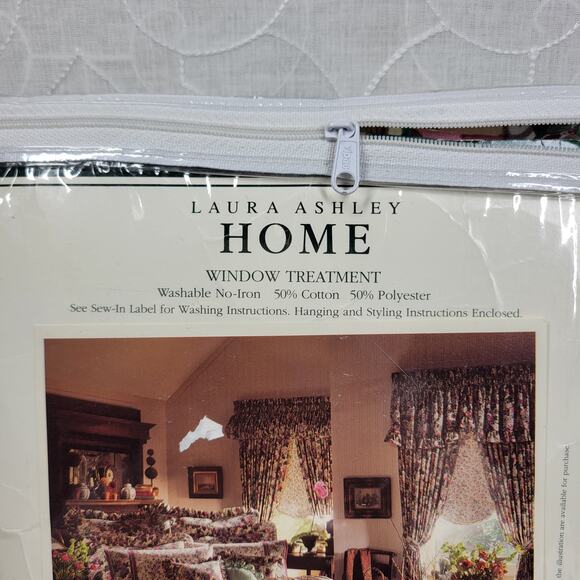 Vintage Laura Ashley Rubens Floral Rod Pocket Drapes 82x84 Set of 2 Panels NEW - Picture 14 of 15